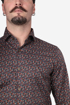 Camicia facile stiro a fantasia linee