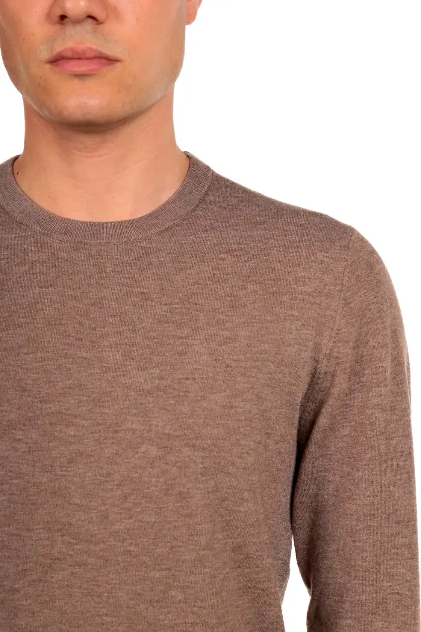 Maglia girocollo tessuto antiallergico effetto lanato