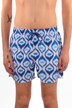 Costume a pantaloncino fantasia atmosfera mediterranea