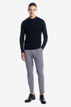 Long-sleeved three-button polo shirt