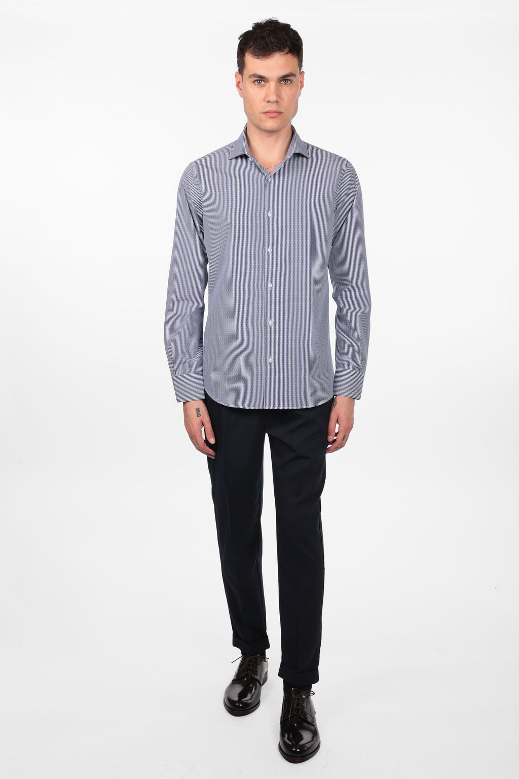 Camicia 100% cotone riga rombo