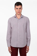 Camicia 100% cotone fantasia bastoncino bicolor