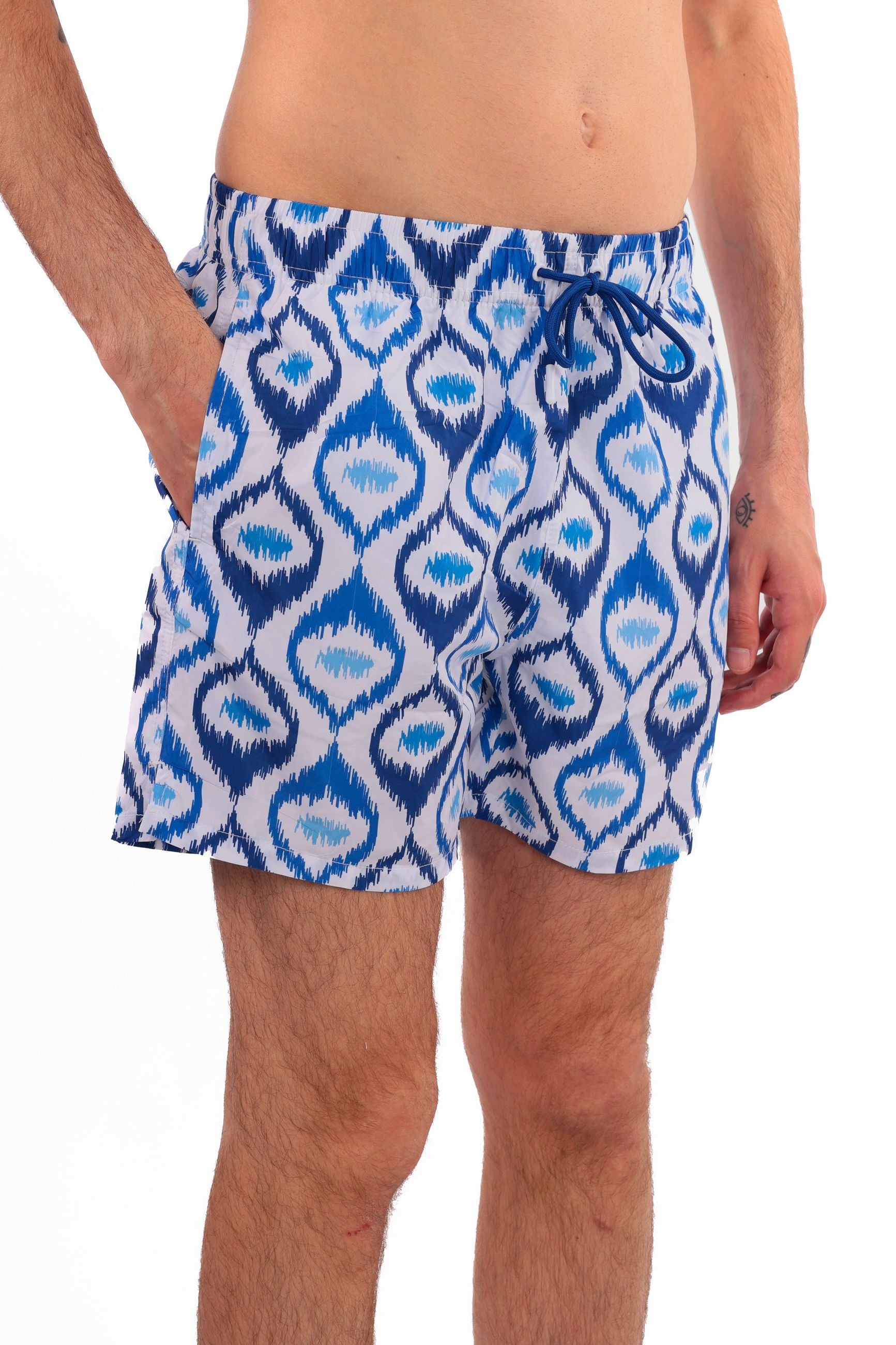 Costume a pantaloncino fantasia atmosfera mediterranea