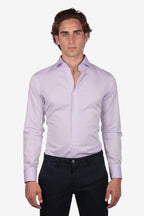 Solid-color cotton shirt