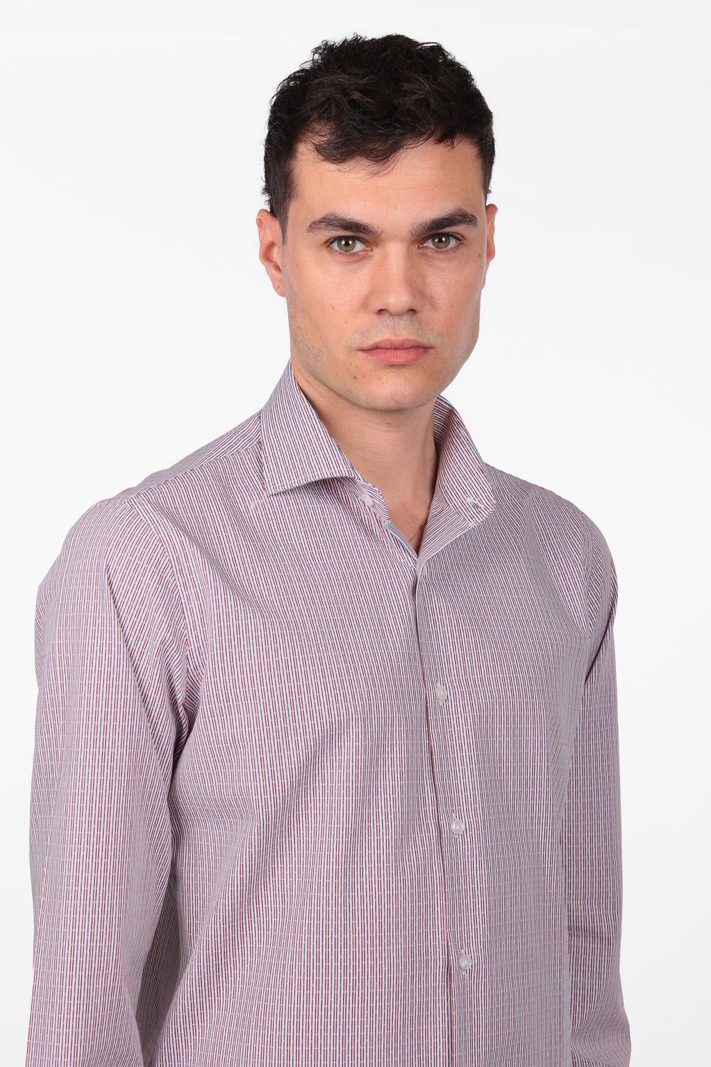 Camicia 100% cotone fantasia bastoncino bicolor