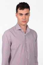 Camicia 100% cotone fantasia bastoncino bicolor