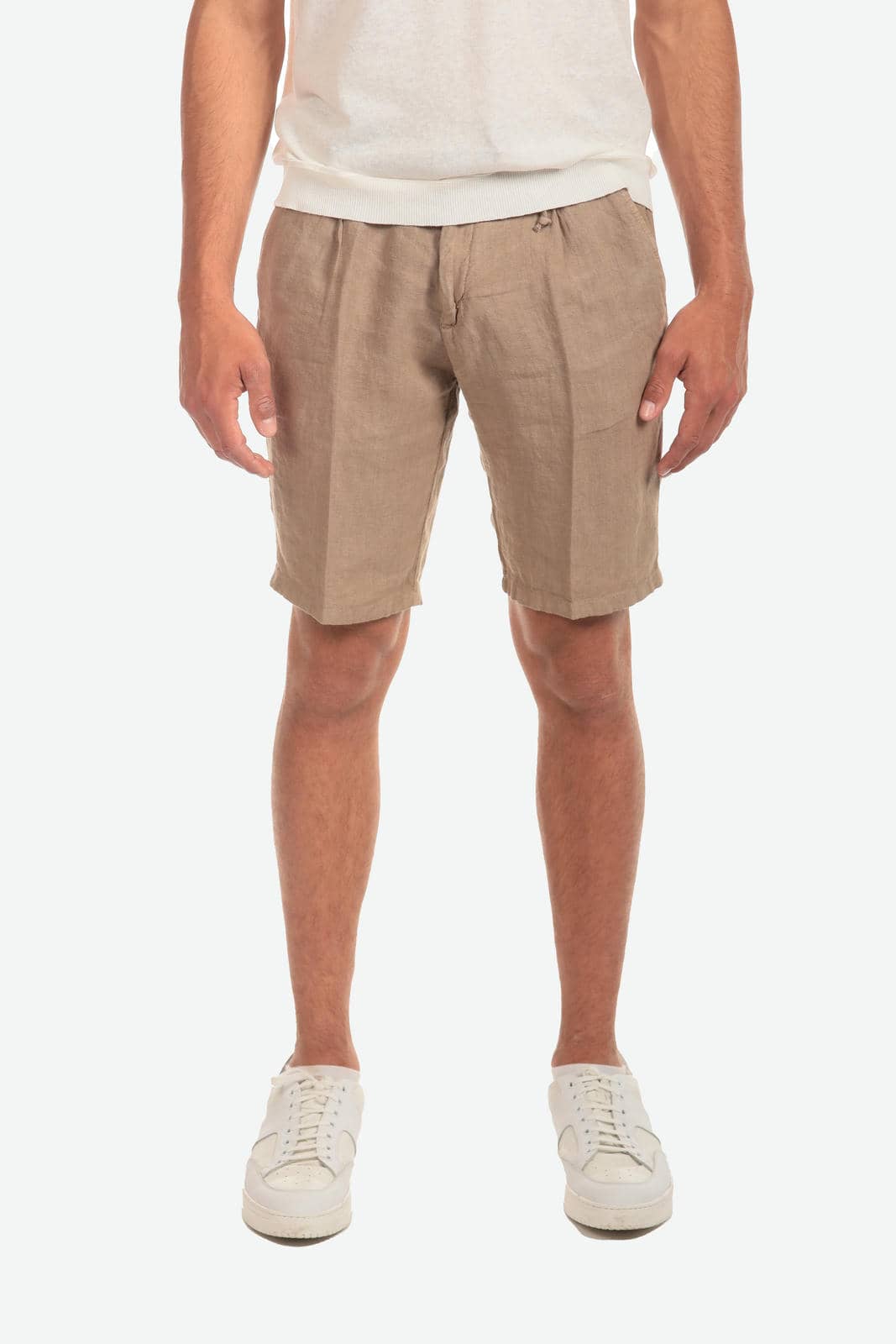 Bermuda in 100% lino con pences
