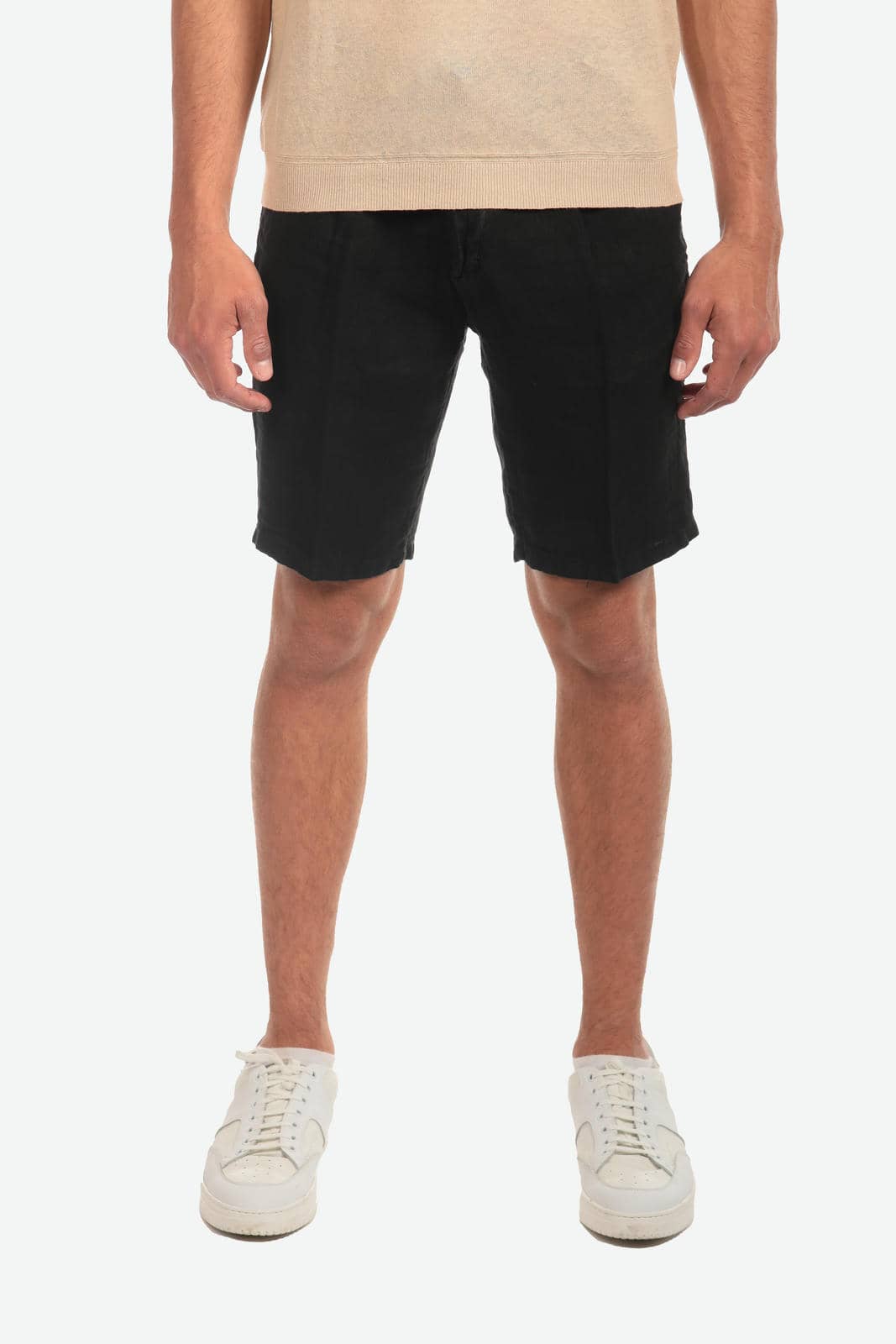 Bermuda in 100% lino con pences