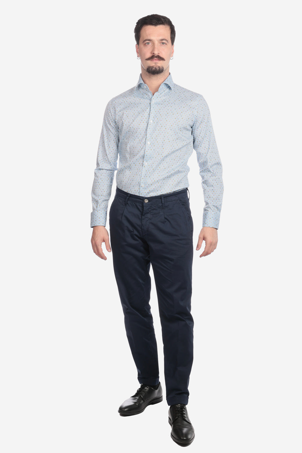 Camicia facile stiro a fantasia pavone