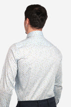 Camicia facile stiro a fantasia pavone