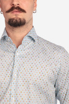 Camicia facile stiro a fantasia pavone