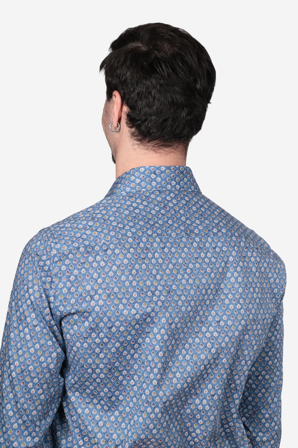 Camicia facile stiro a fantasia pavone