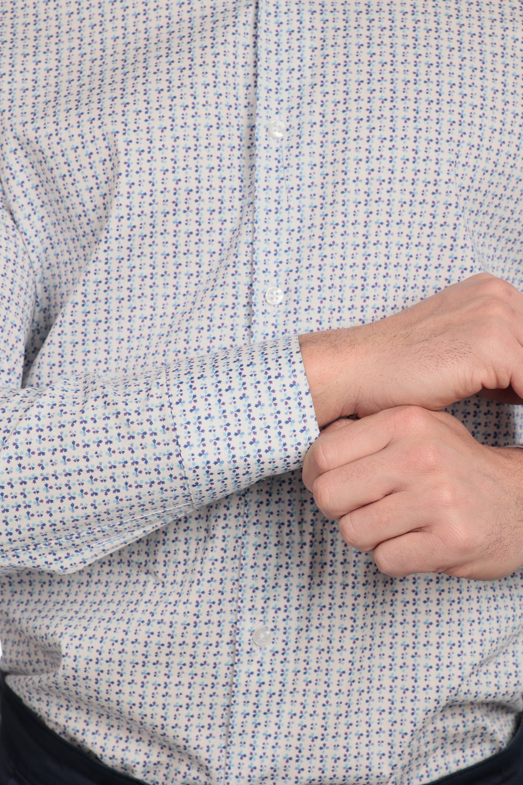 Camicia facile stiro a fantasia petali