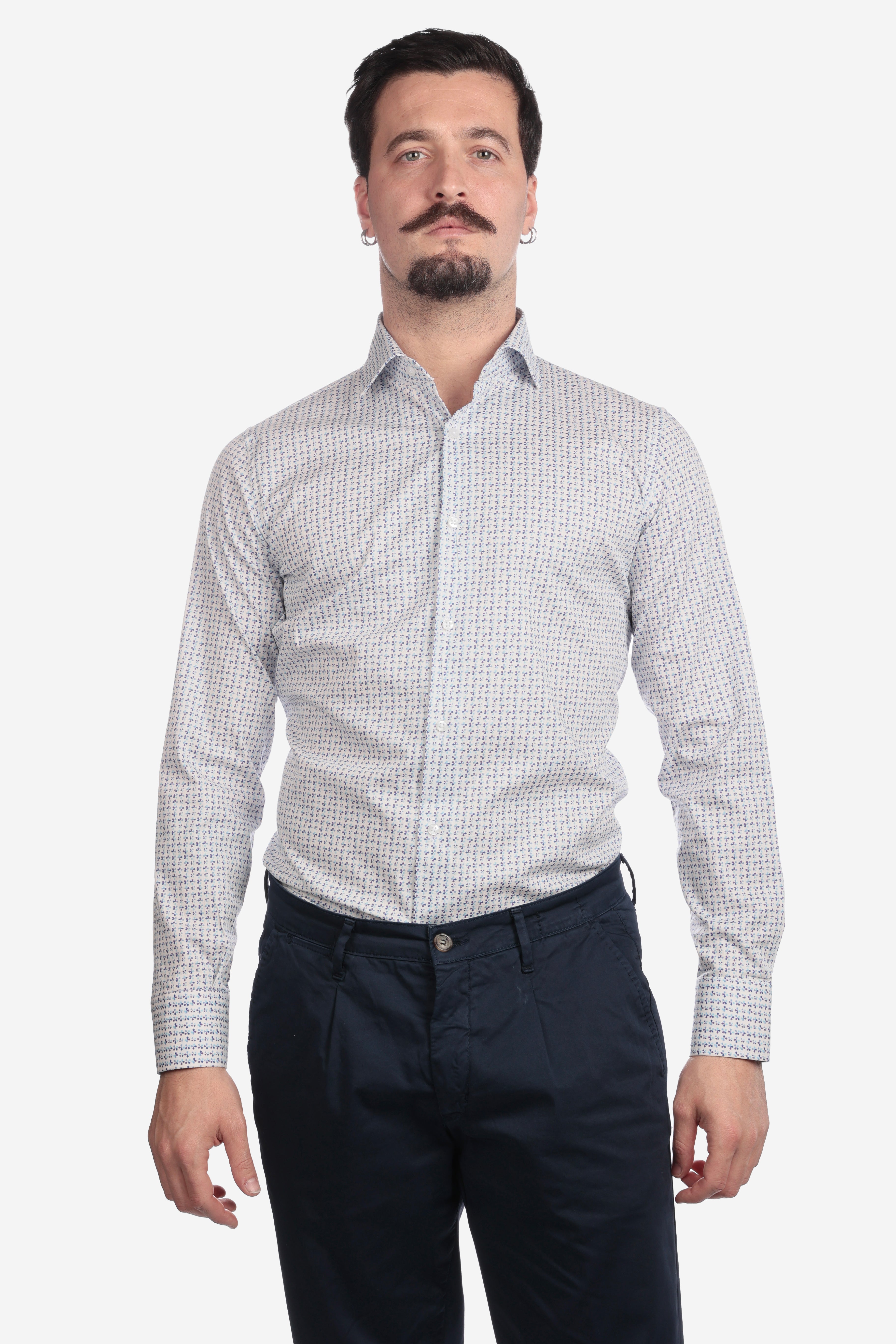 Camicia facile stiro a fantasia petali
