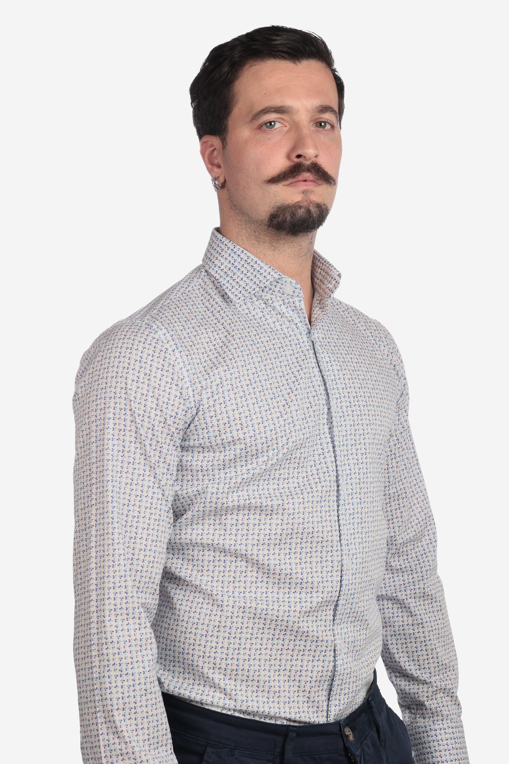 Camicia facile stiro a fantasia petali
