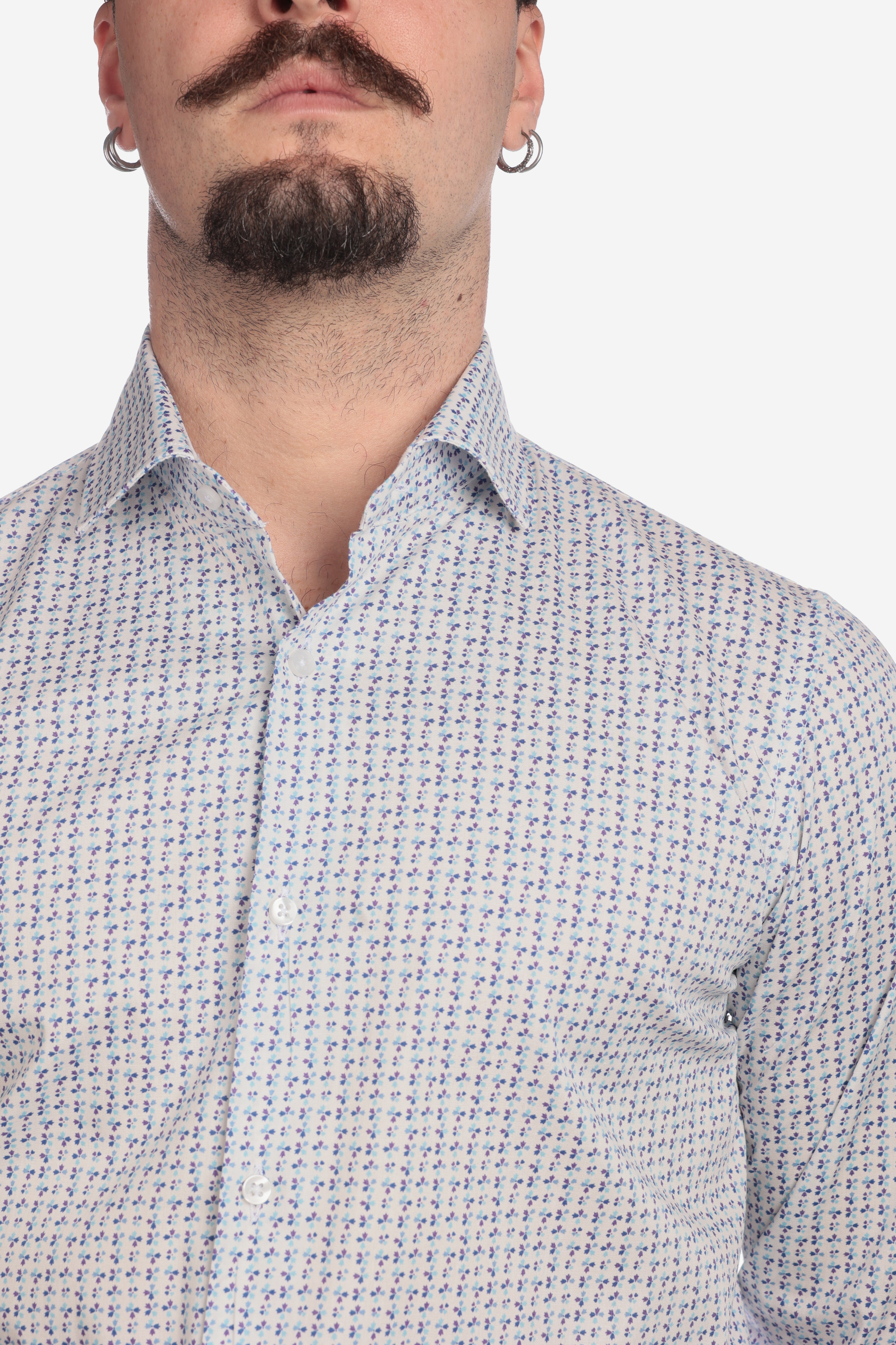 Camicia facile stiro a fantasia petali