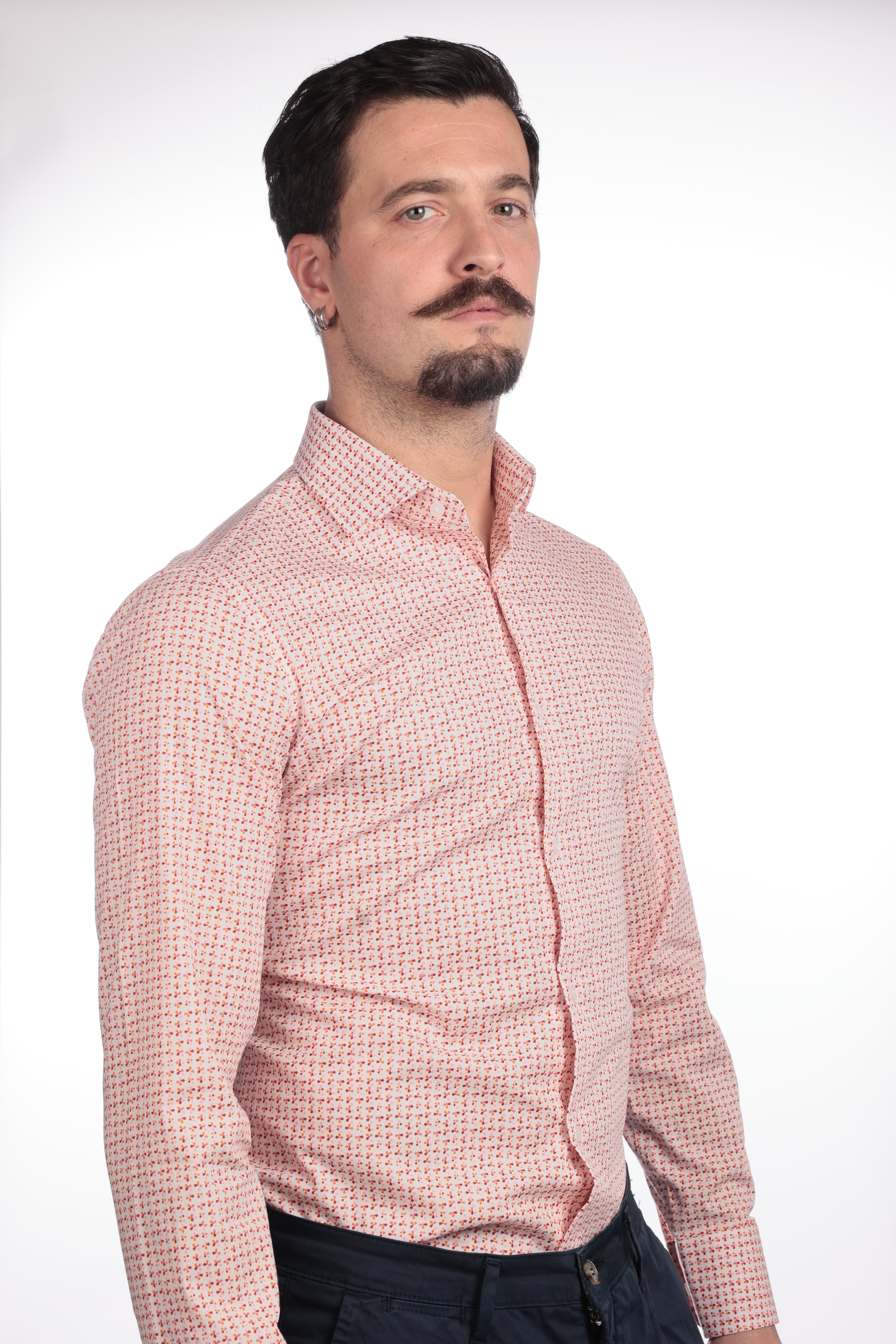 Camicia facile stiro a fantasia petali