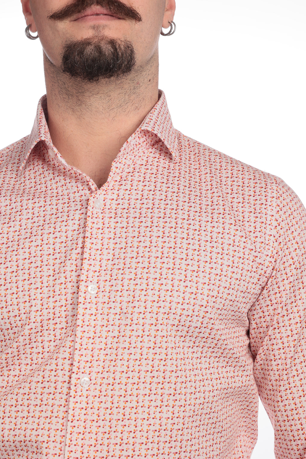 Camicia facile stiro a fantasia petali