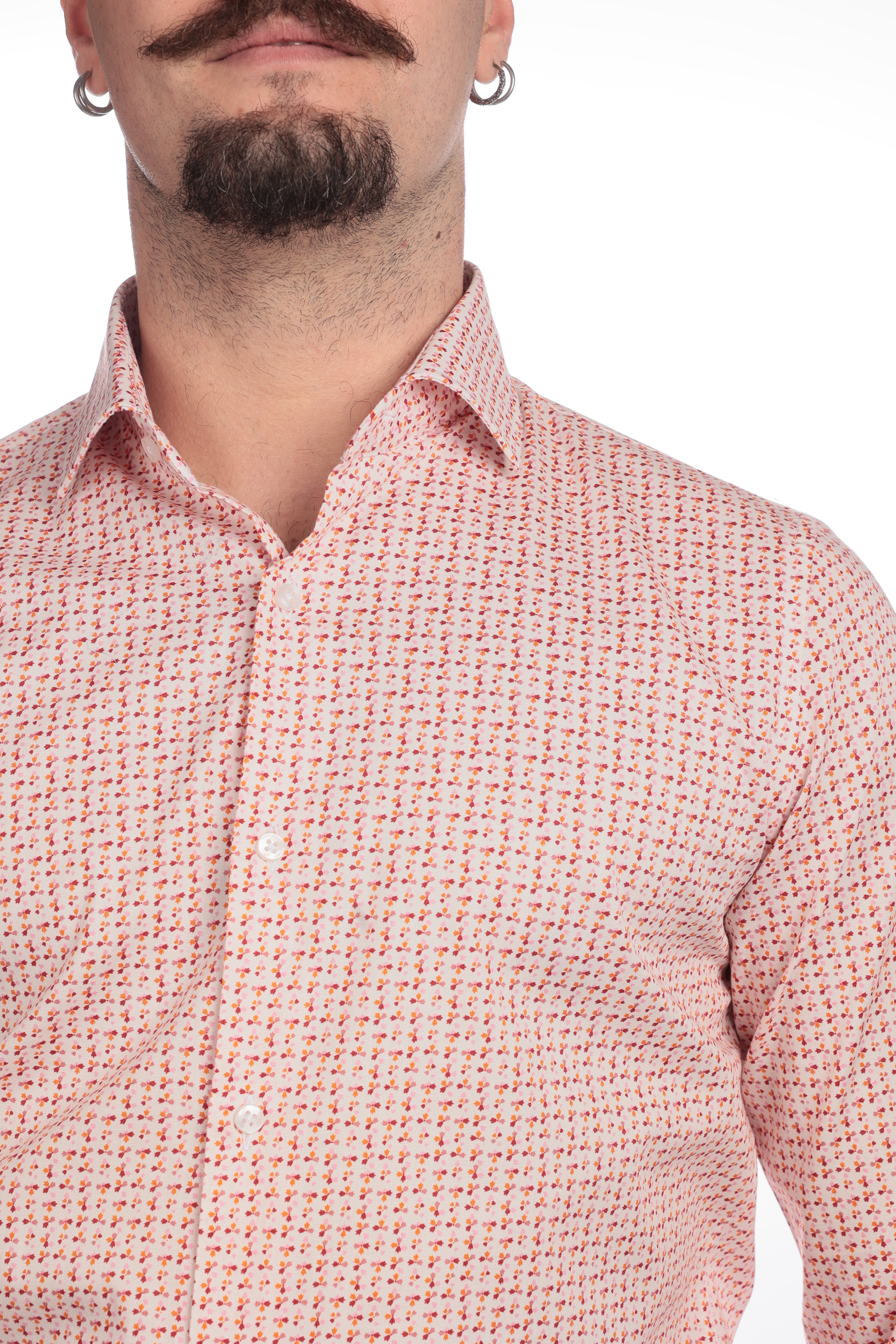 Camicia facile stiro a fantasia petali