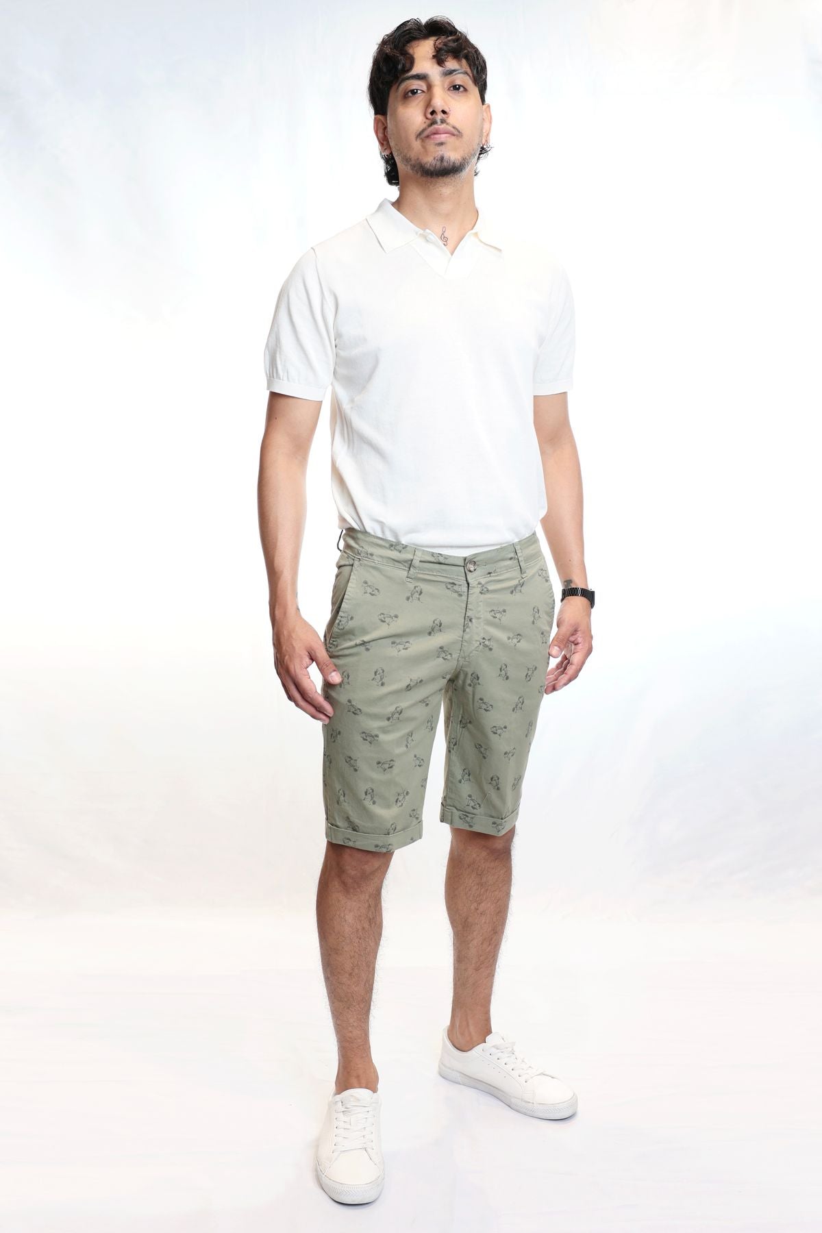 Bermuda Uomo in Cotone Made in Italy con Stampa Vespa Special