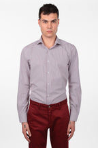 Camicia 100% cotone fantasia bastoncino bicolor