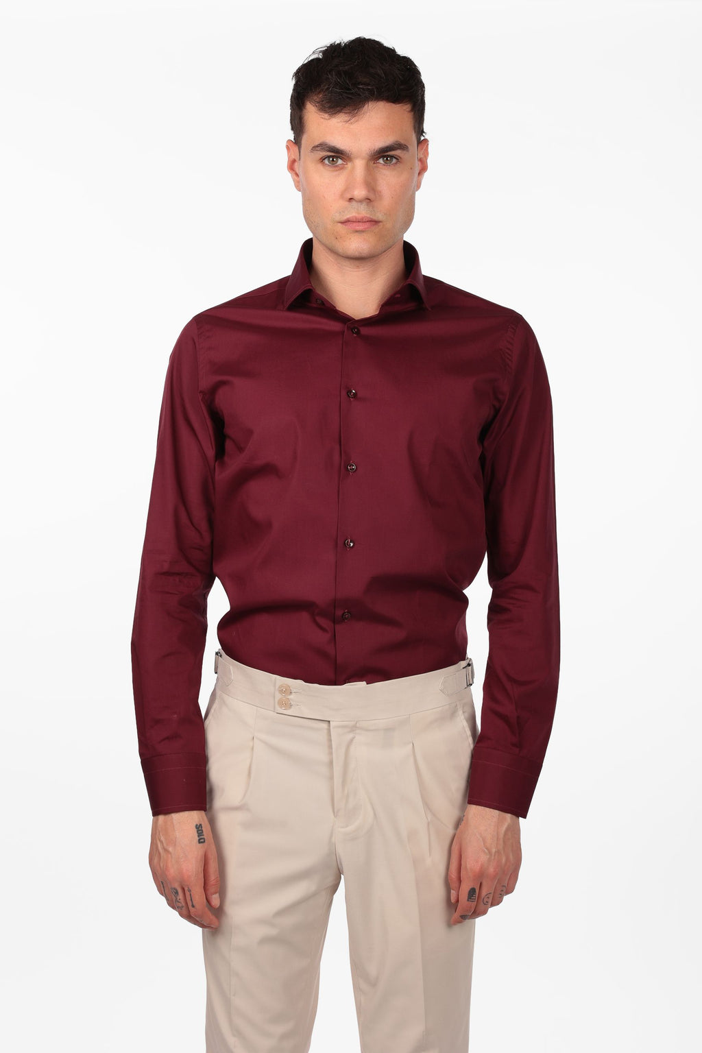 Camicia 100% cotone tinta unita