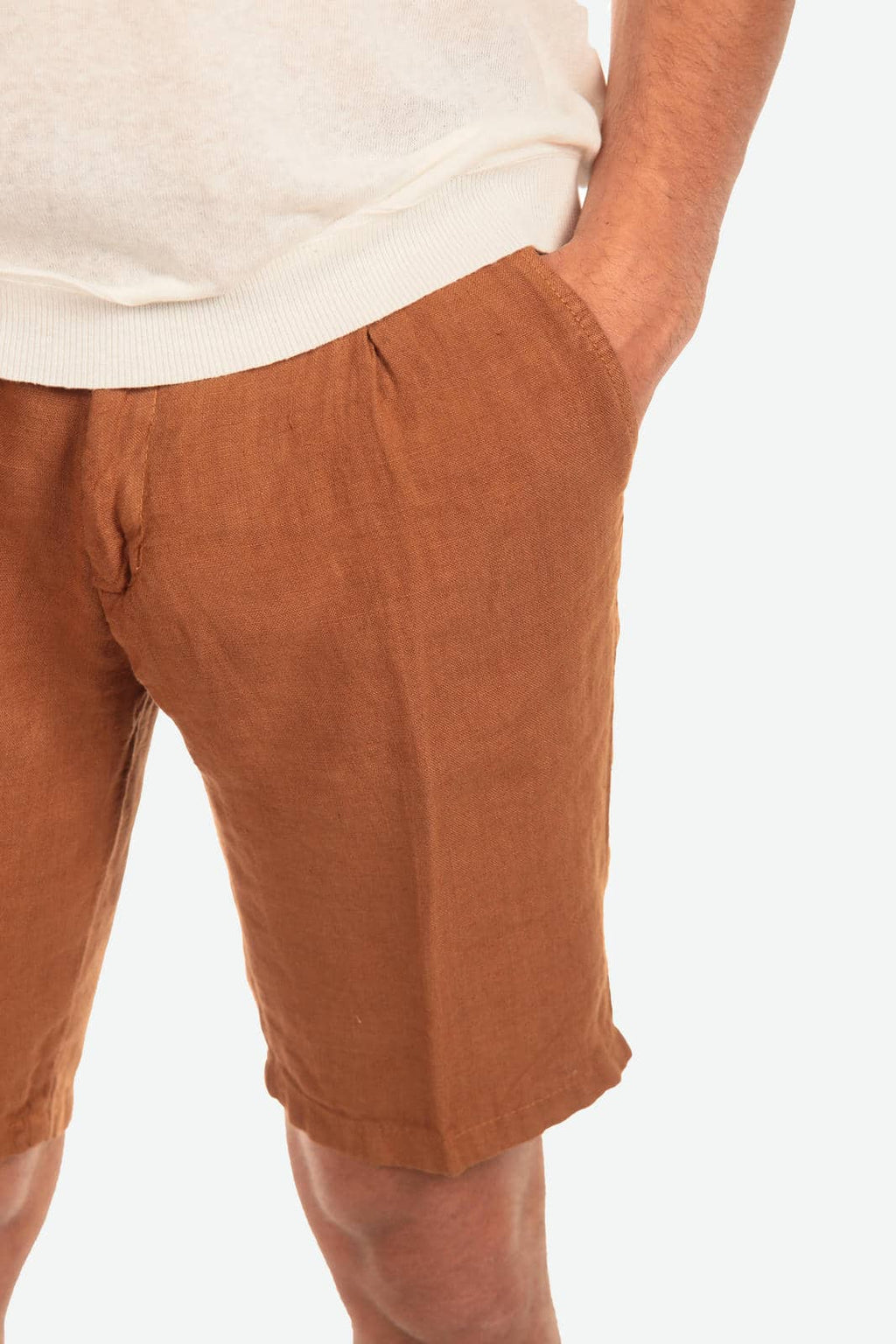 Bermuda in 100% lino con pences
