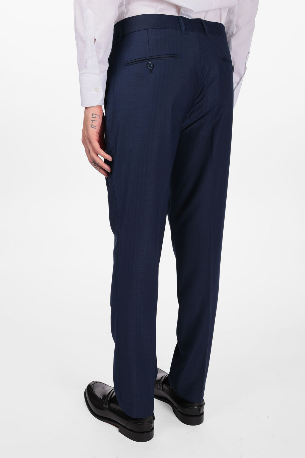 Pantalone classico da abito spina di pesce