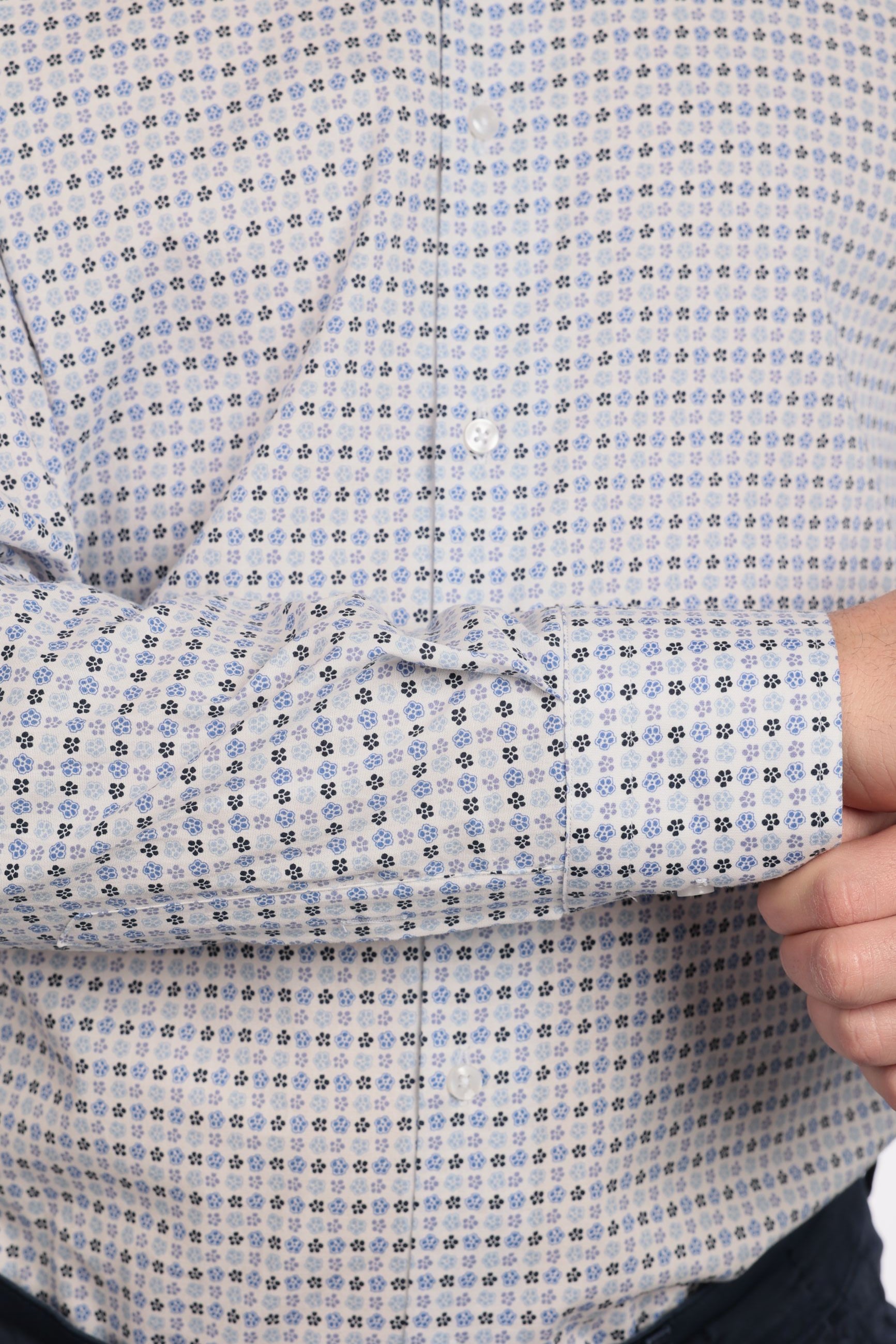 Camicia facile stiro a fantasia 3 fiori