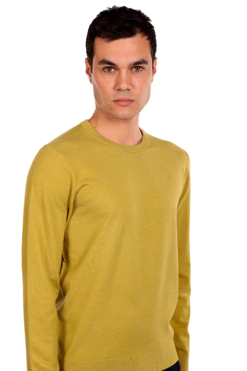 Maglia girocollo tessuto antiallergico effetto lanato