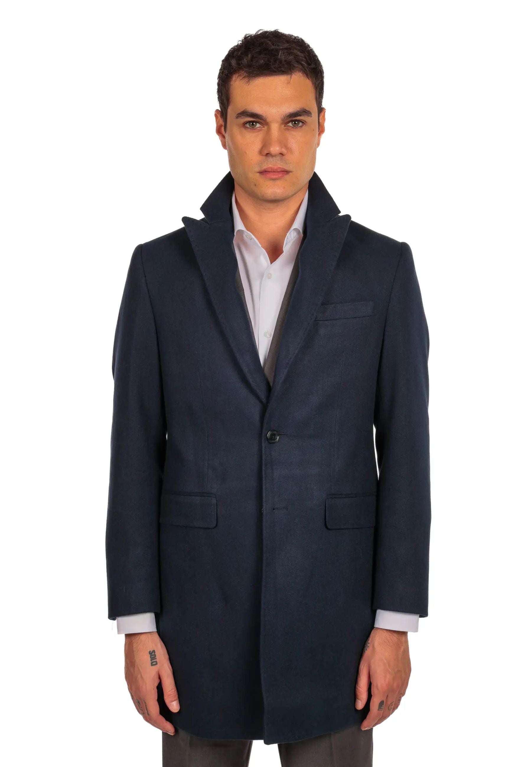 Cappotto monopetto petto a lancia