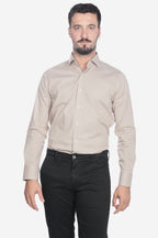 Camicia facile stiro a fantasia occhio cammello