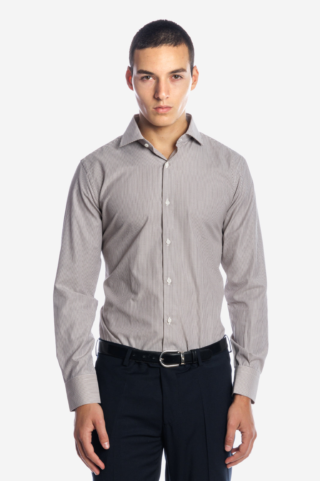 Camicia riga media in puro cotone