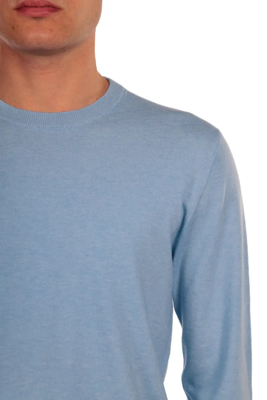 Maglia girocollo tessuto antiallergico effetto lanato