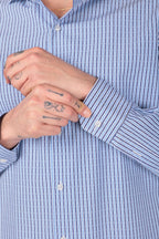 Camicia 100% cotone riga rombo