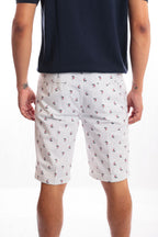 Bermuda Uomo in Cotone Made in Italy con Stampa Barca a Vela