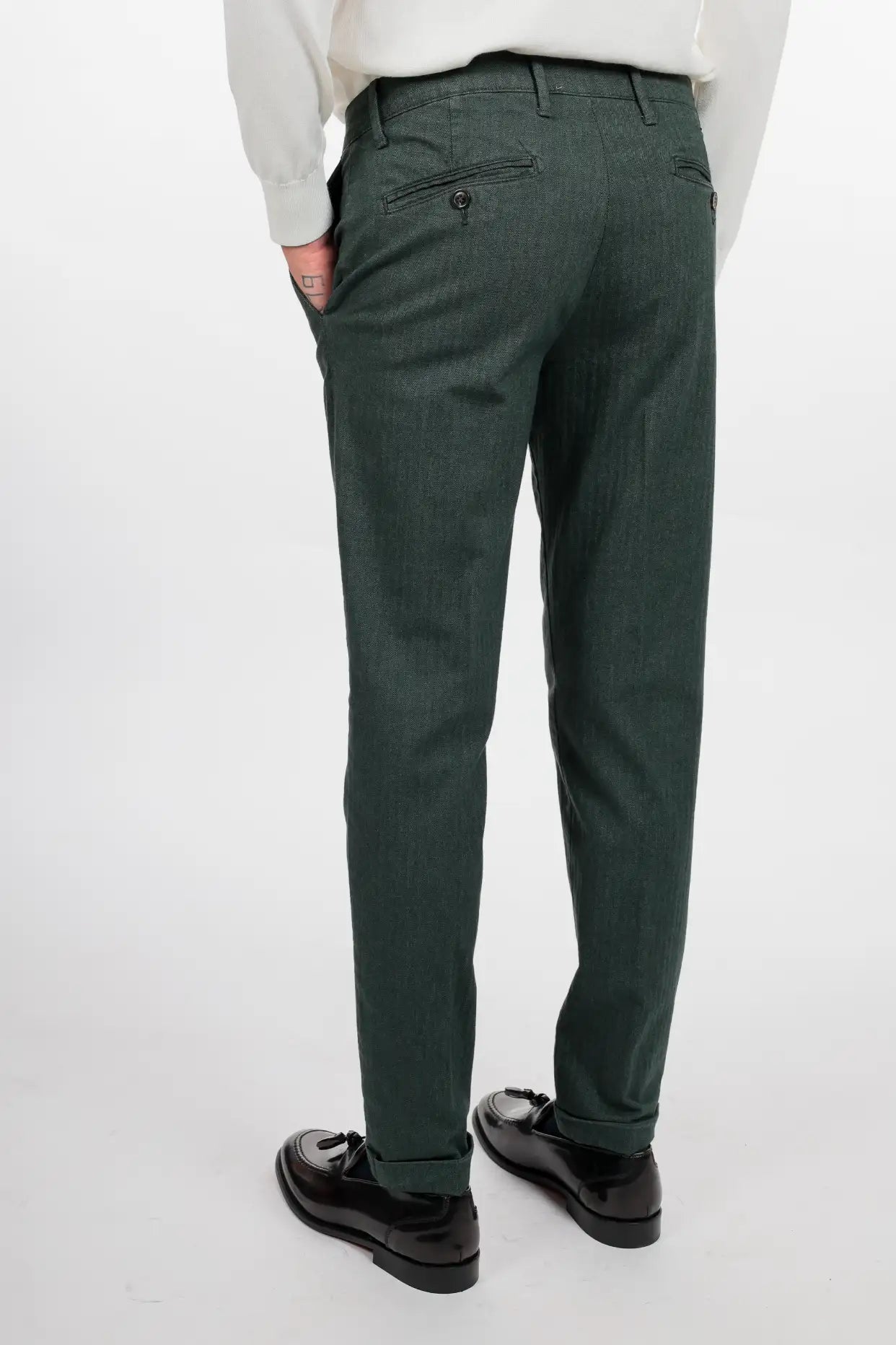 Pantalone in caldo cotone spigato