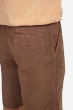 Bermuda in 100% lino con pences