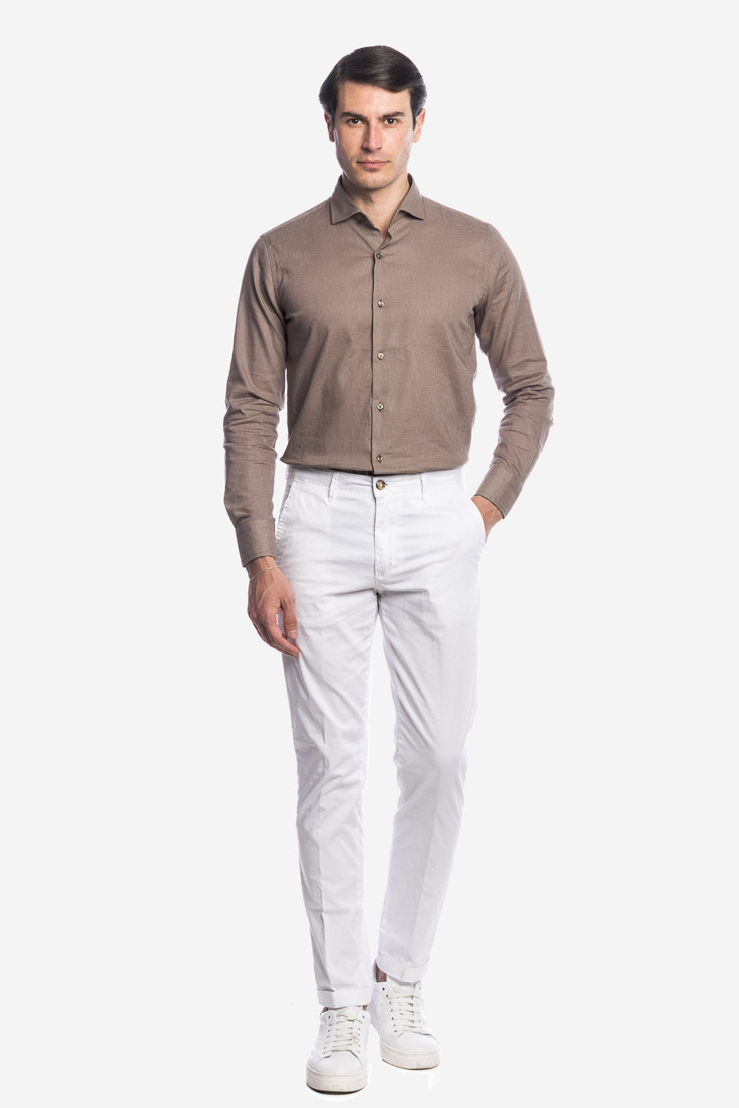 CAMICIA 100% LINO TINTA UNITA