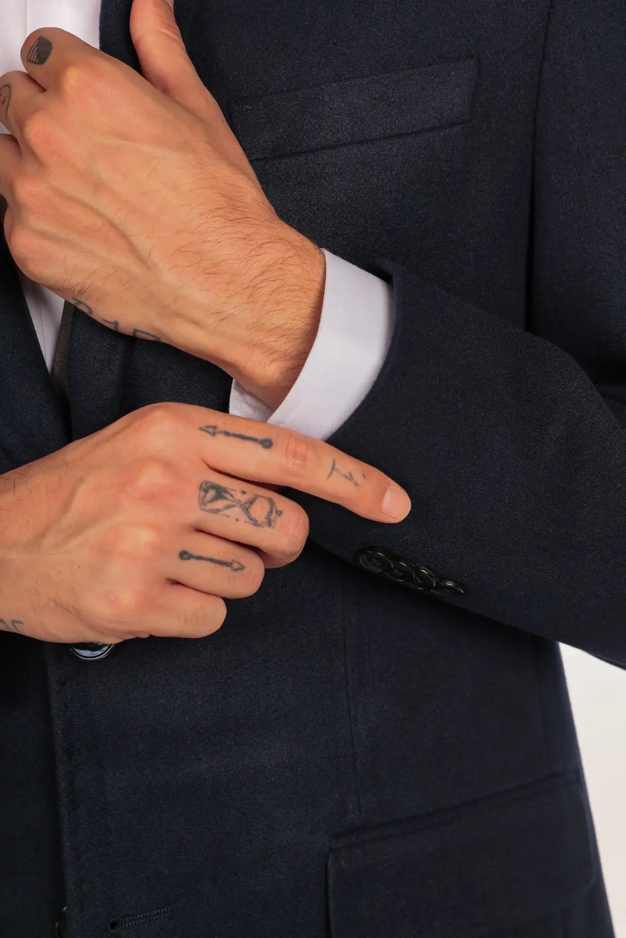 Cappotto monopetto petto a lancia