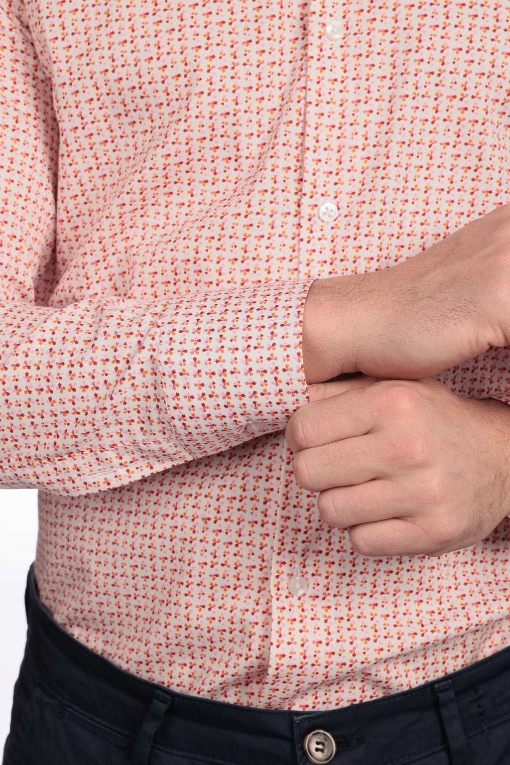 Camicia facile stiro a fantasia petali