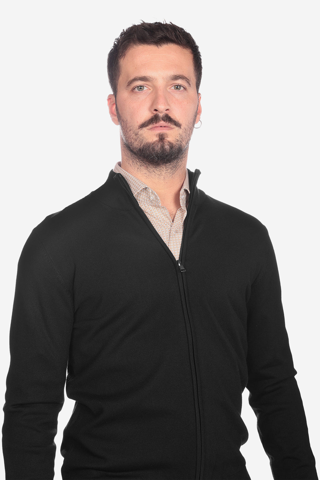 Maglia con zip in viscosa