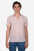 Camicia Estiva Leggera a Maniche Corte - Fantasia Corni Rossi