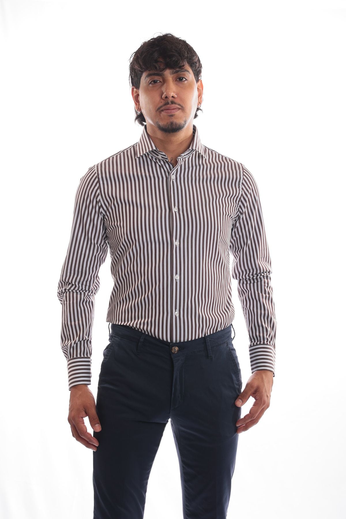 Camicia in riga extra larga 100% cotone
