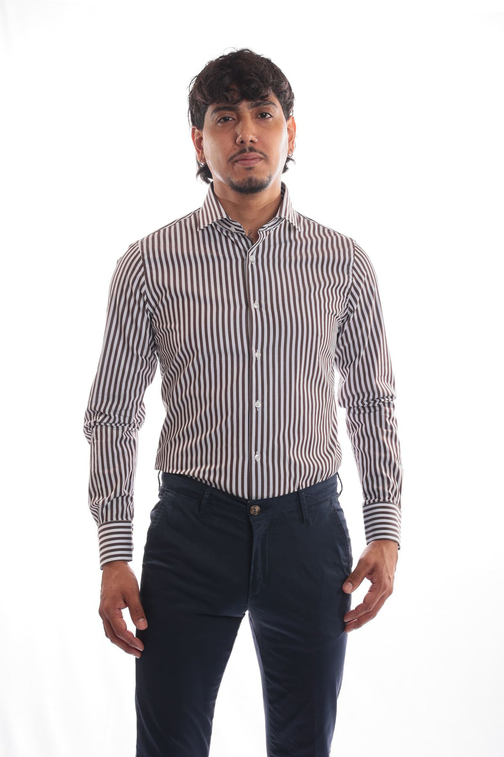 Camicia in riga extra larga 100% cotone
