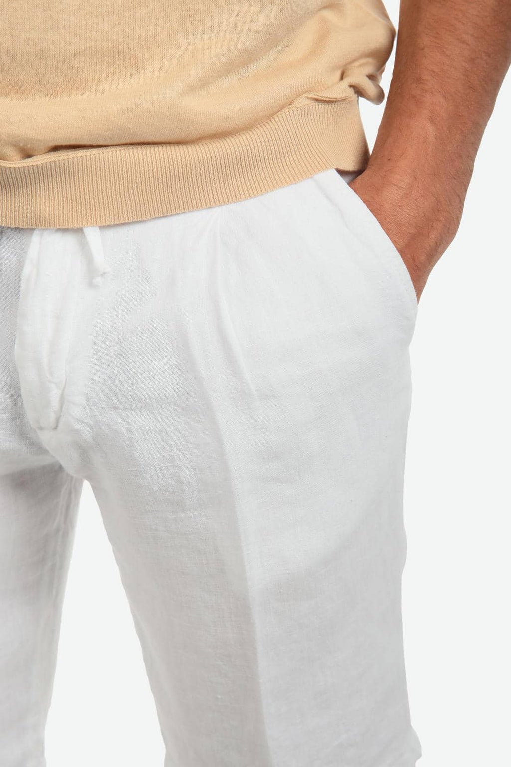 Bermuda in 100% lino con pences