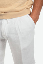 Bermuda in 100% lino con pences