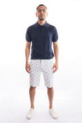Bermuda Uomo in Cotone Made in Italy con Stampa Barca a Vela