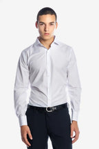Solid-color cotton shirt