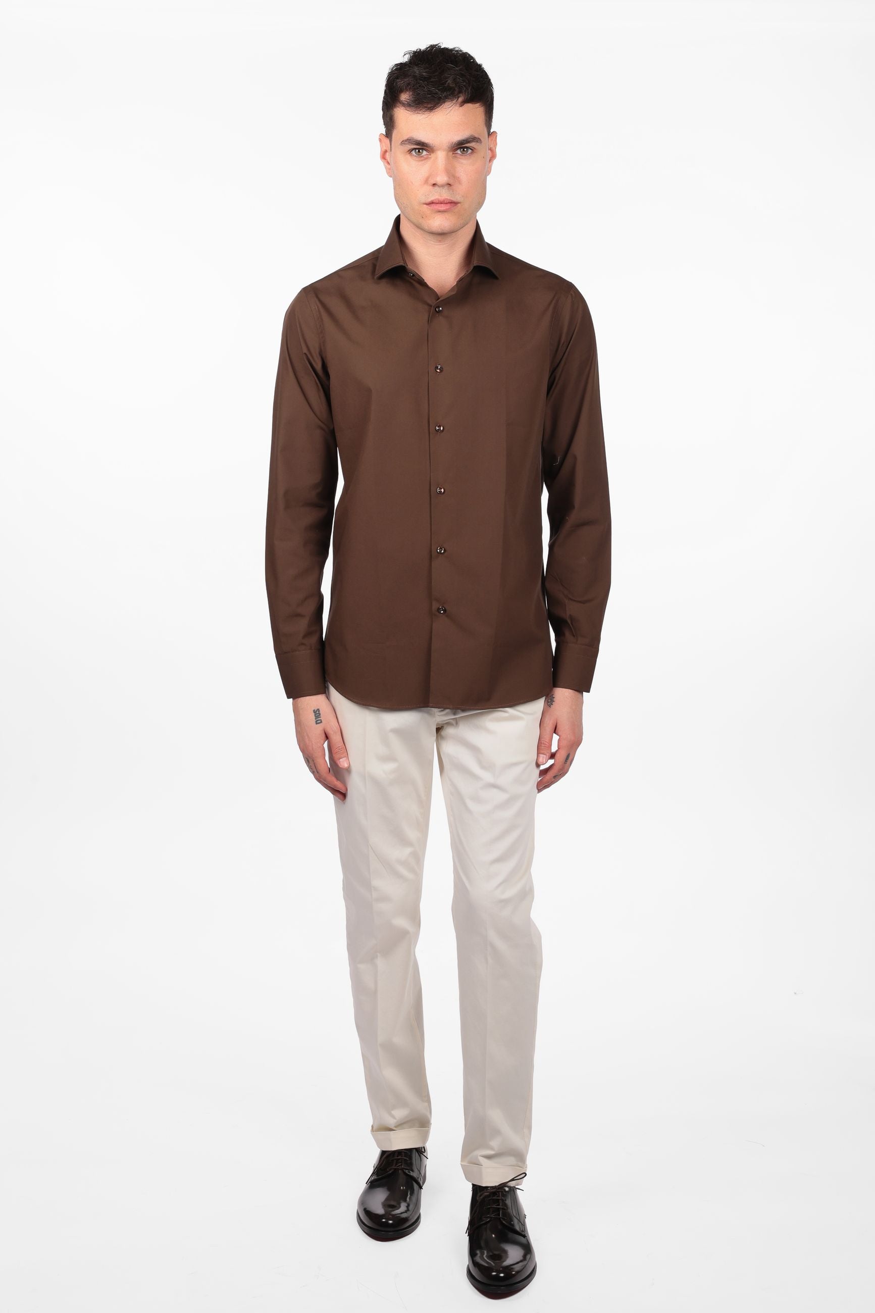 Camicia 100% cotone tinta unita